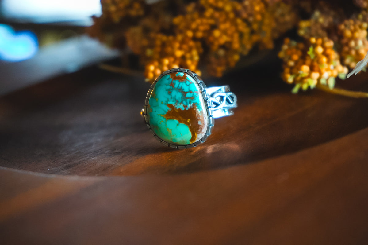 Size 11 | Heirloom Weight Handmade Sterling Silver Royston Turquoise Ring | Western Statement Ring