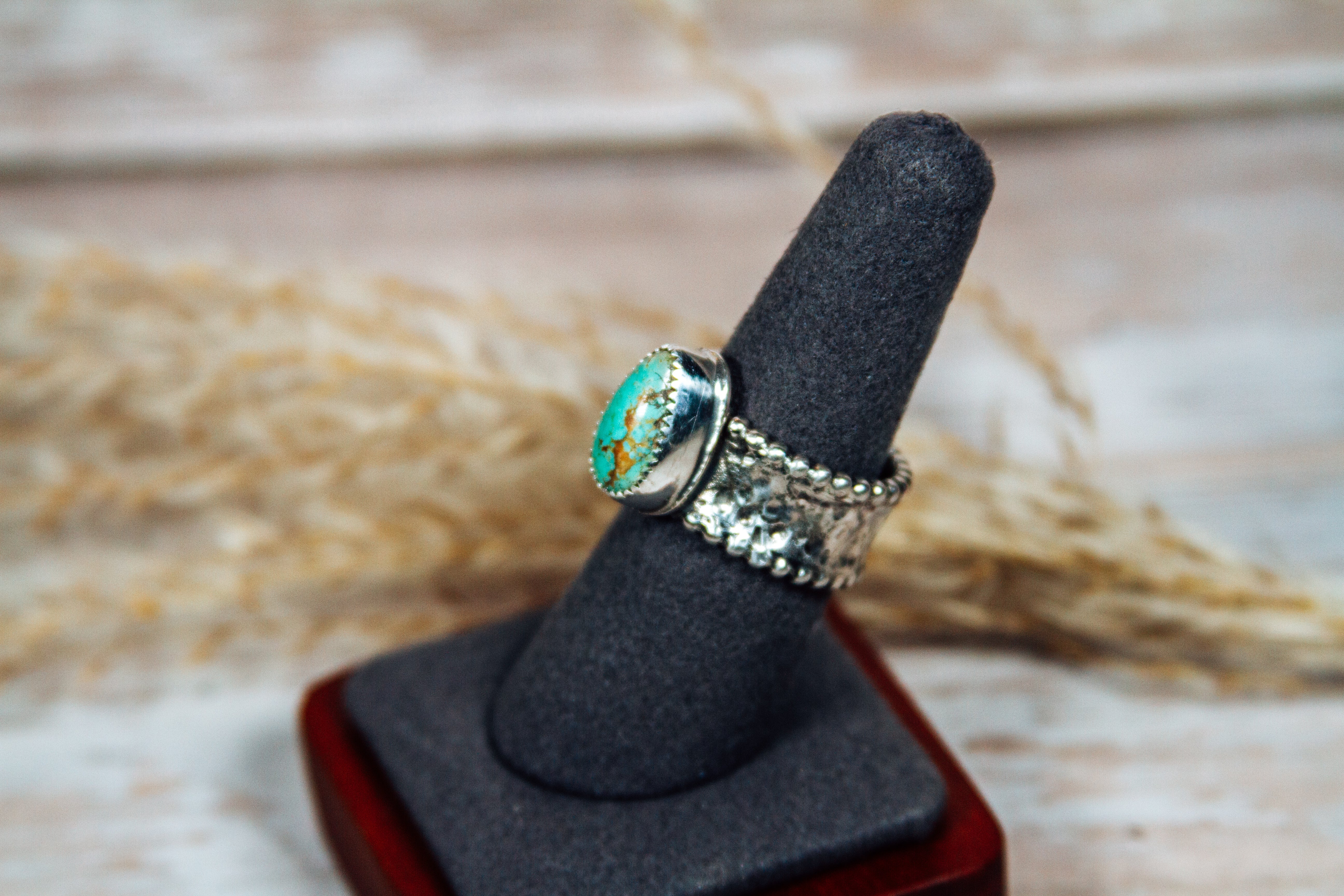 Kingman Turquoise Sterling Silver Ring Size 8.25