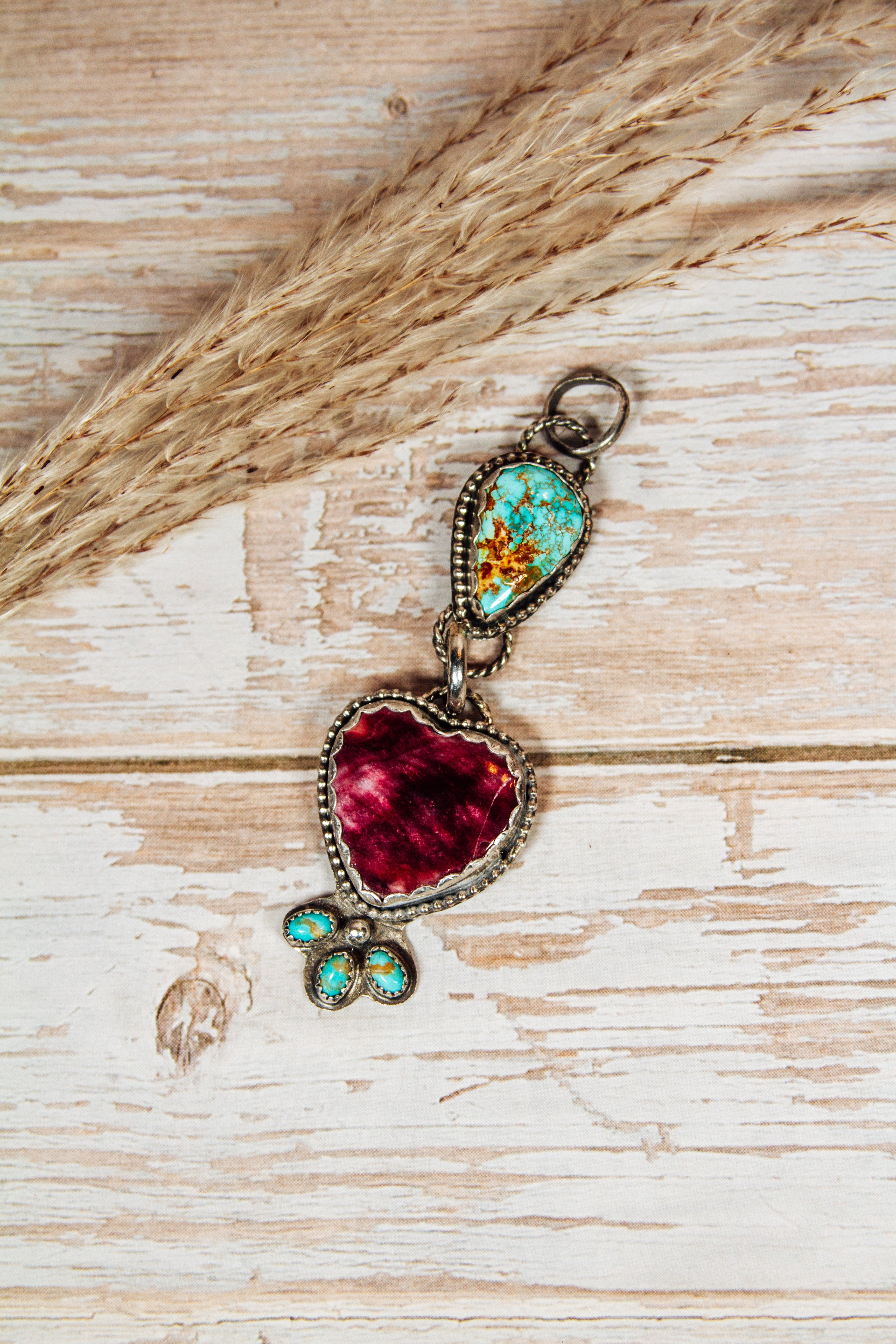 Purple Spiny & Royston Turquoise Sterling Silver Pendant