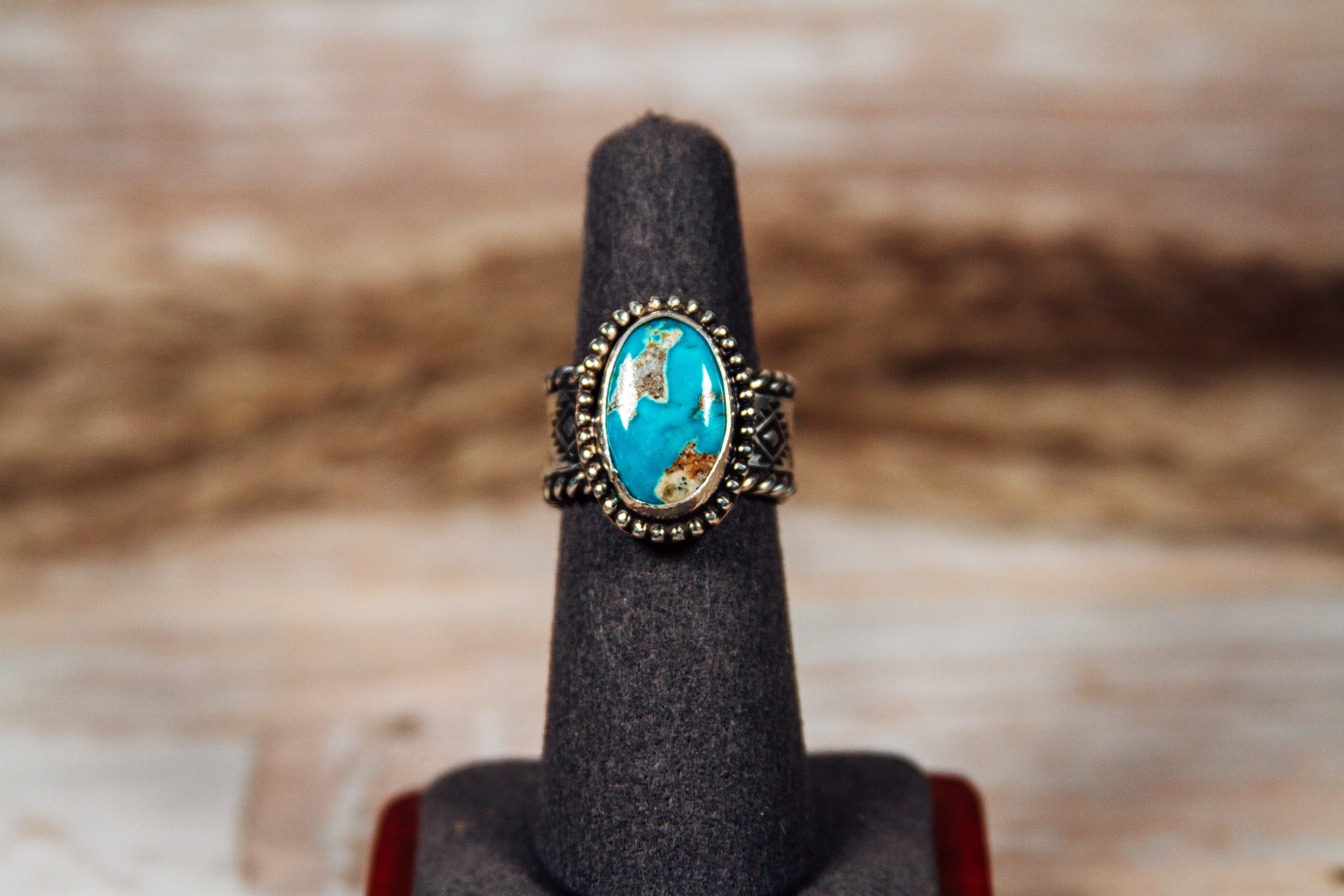 Royston Turquoise Sterling Silver with Copper Accents Ring size 6