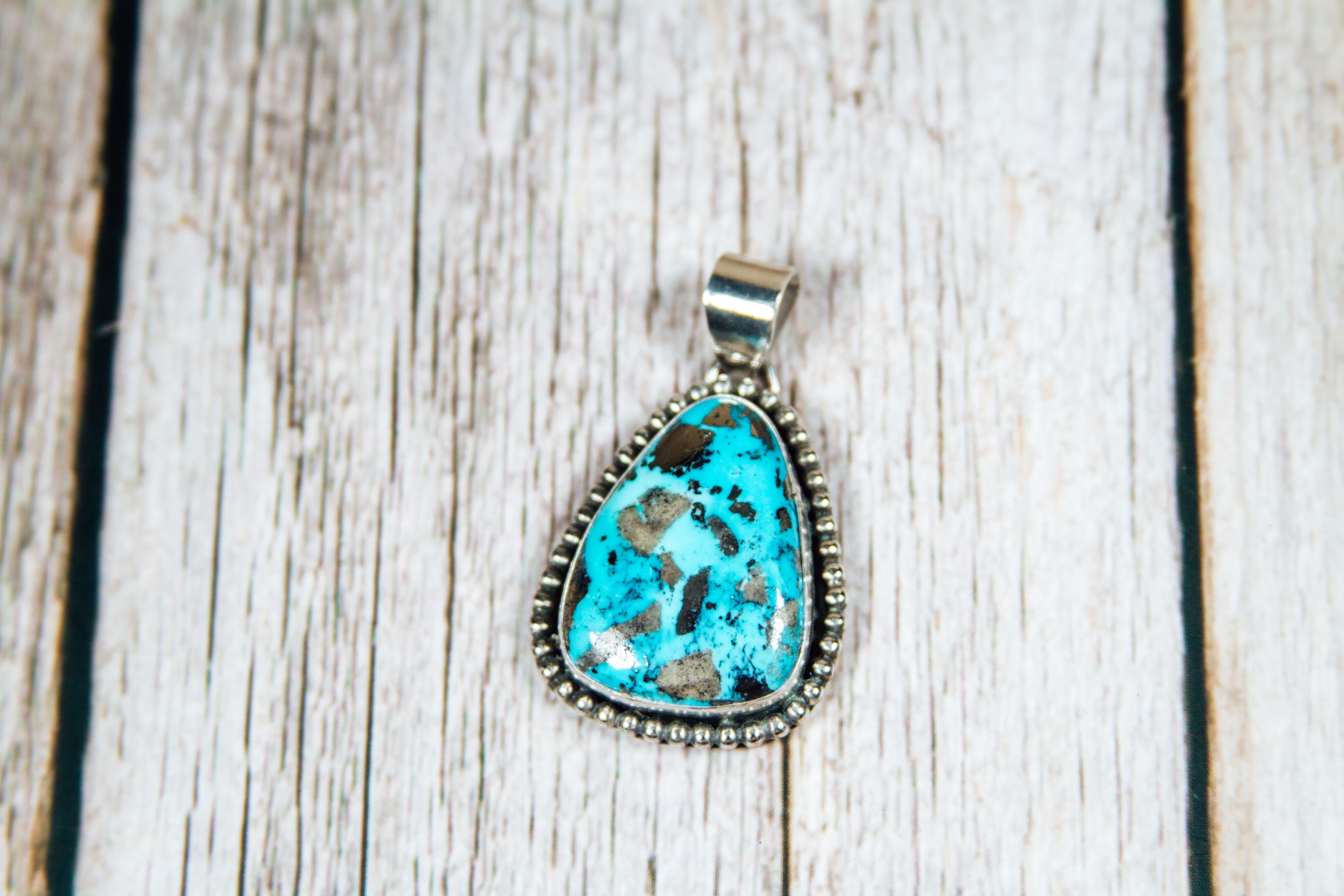 Handmade Sterling Silver Kingman Turquoise Pendant – Golden Rune Jewelry