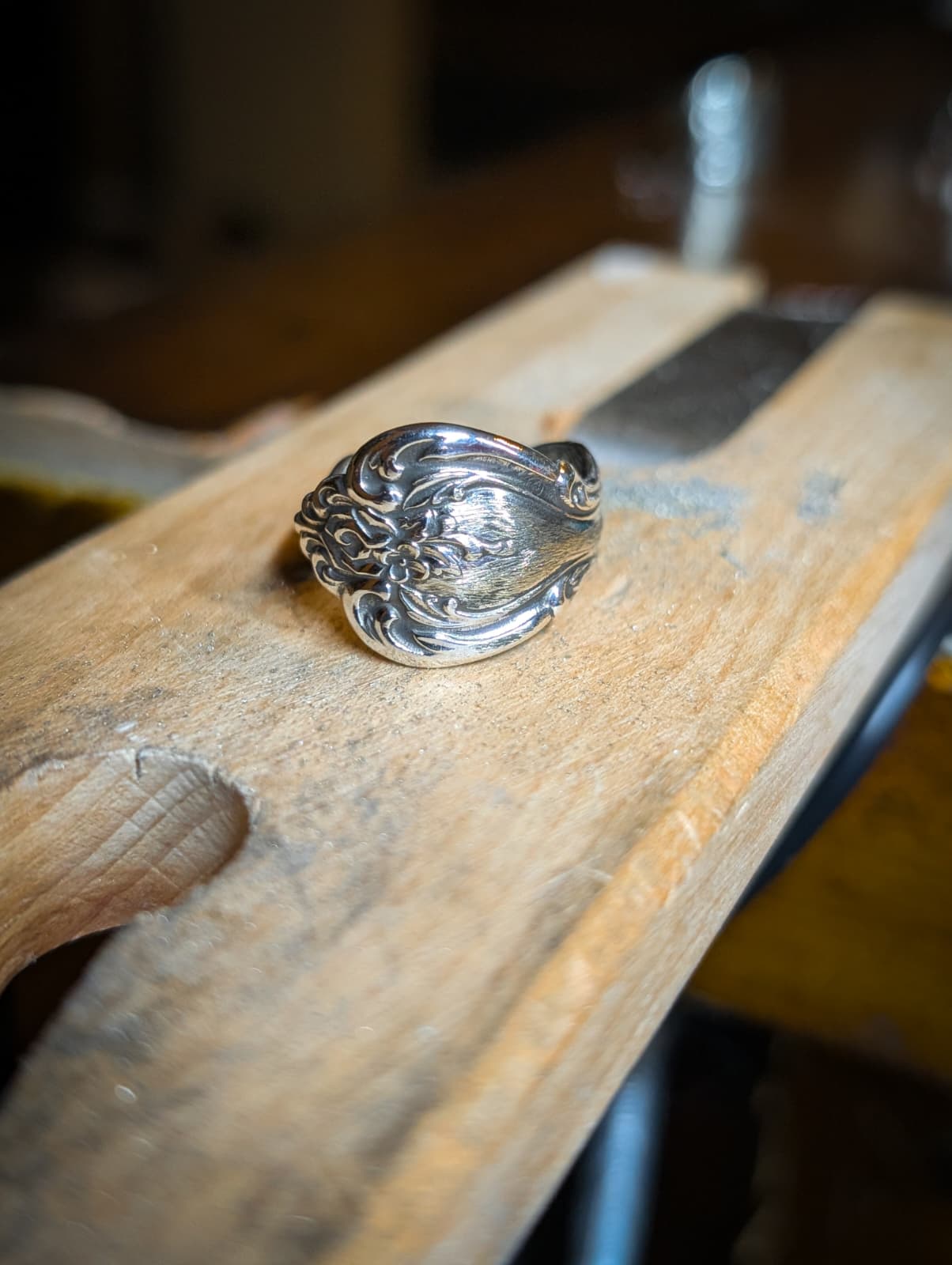 The Satin Stainless Steel Spoon Ring size 6