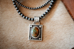 Handmade Sterling Silver Kingman Turquoise Pendant | Western Turquoise Pendant