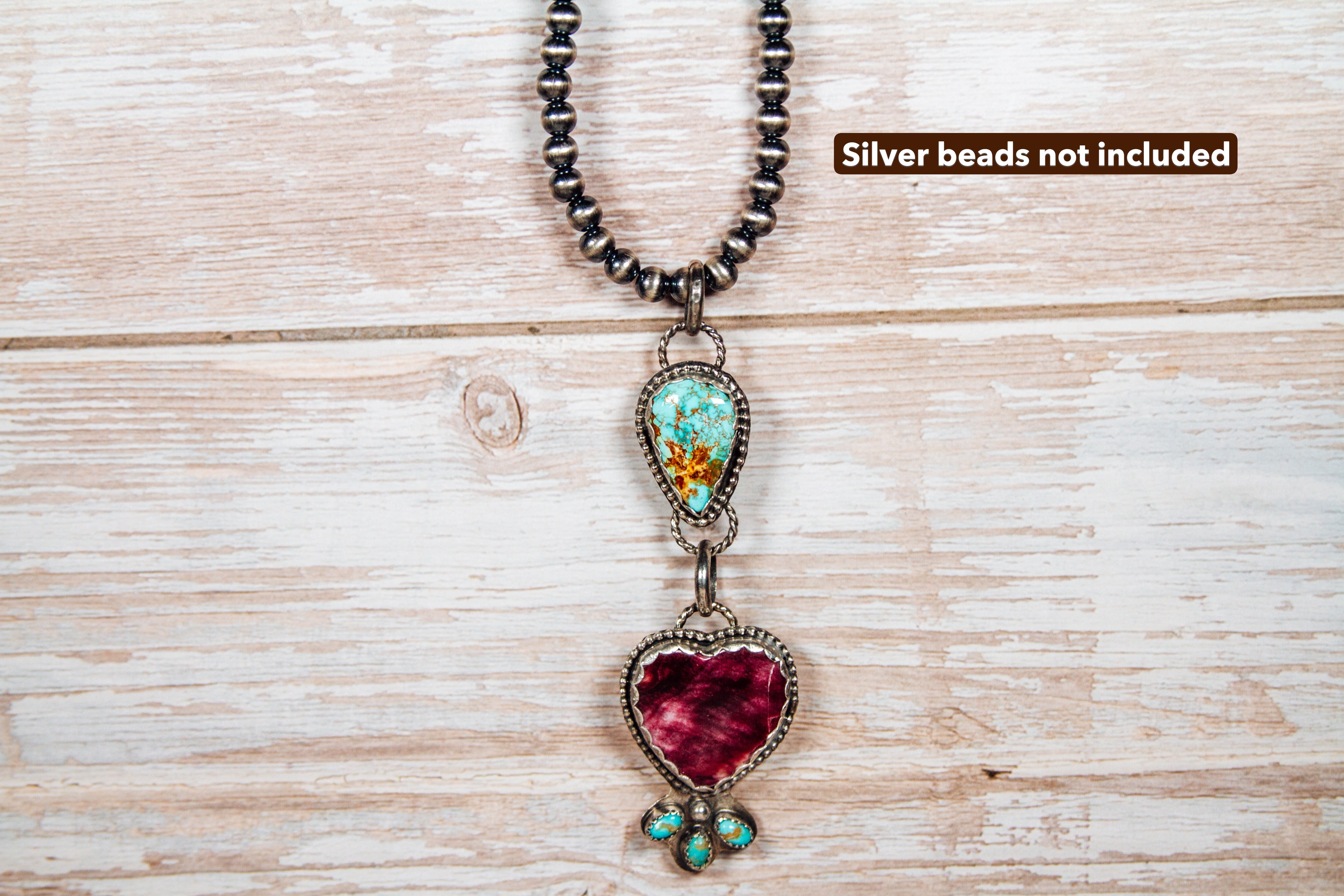 Purple Spiny & Royston Turquoise Sterling Silver Pendant