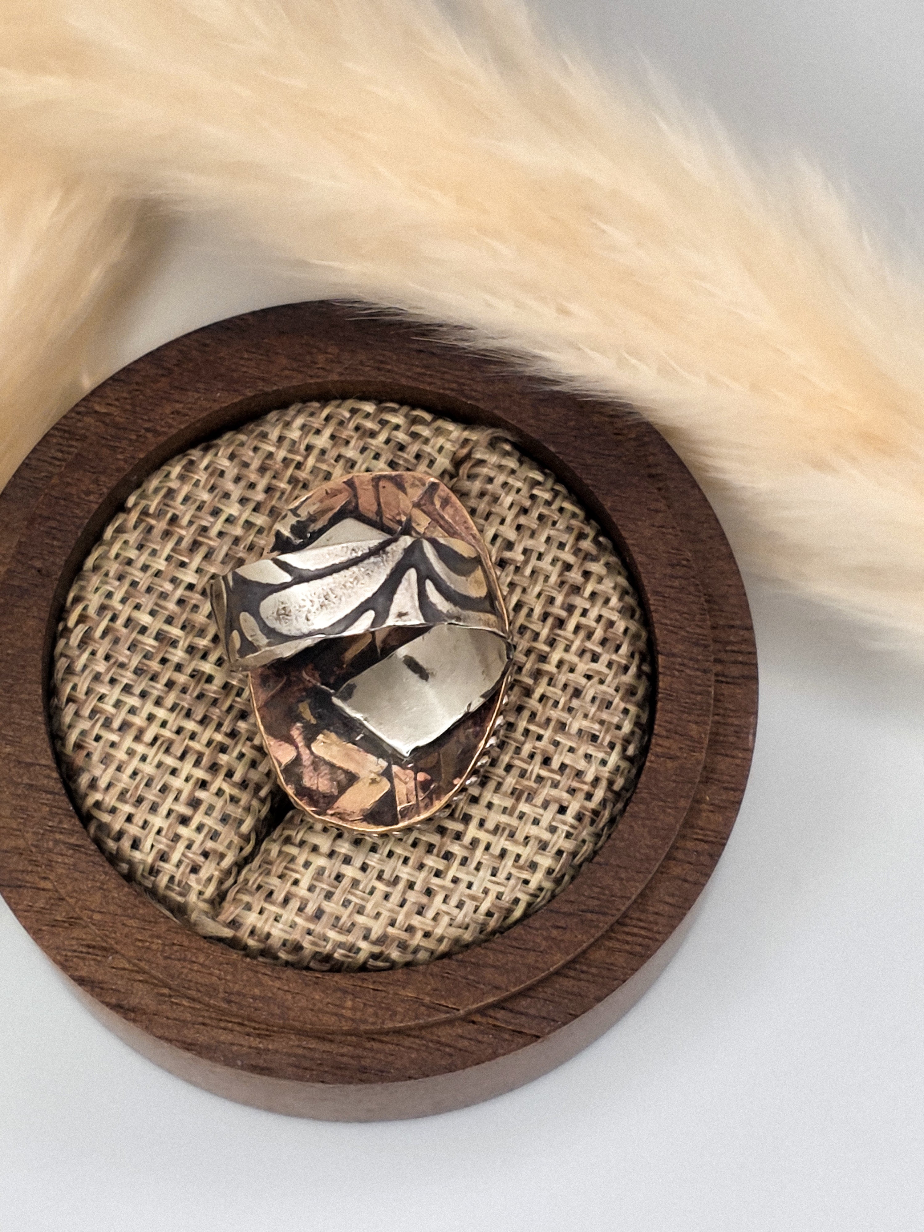 Kingman Turquoise Sterling Silver with Copper Accents Ring size 7.75