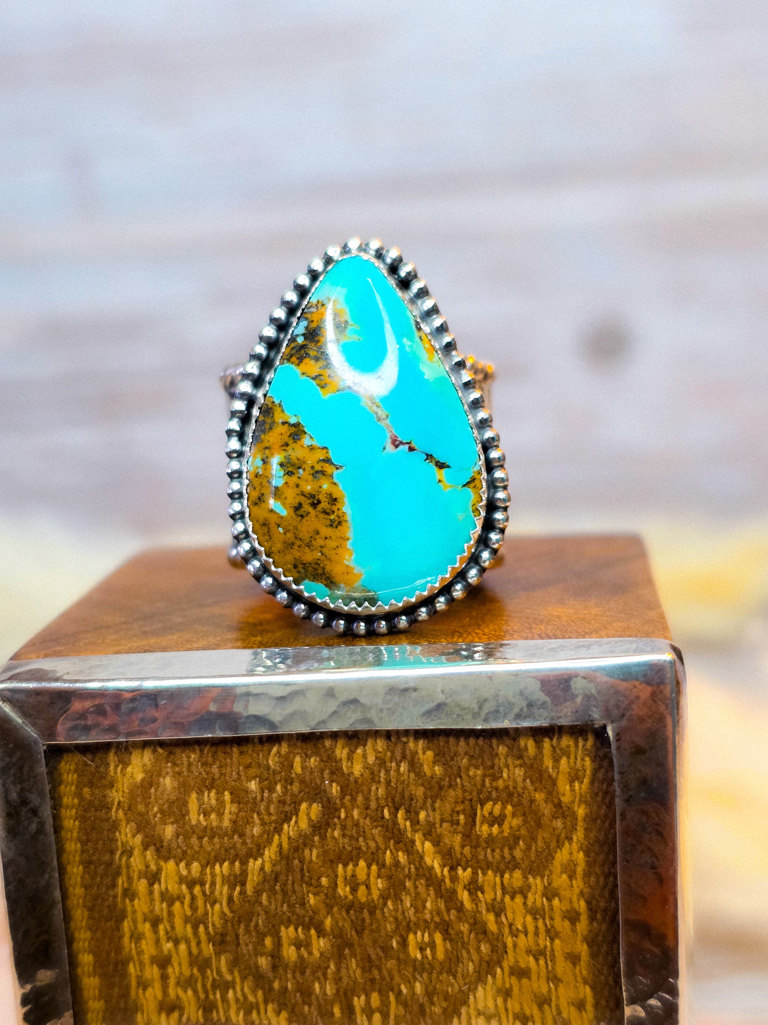 Pilot Mountain Turquoise Sterling Silver Ring size 7