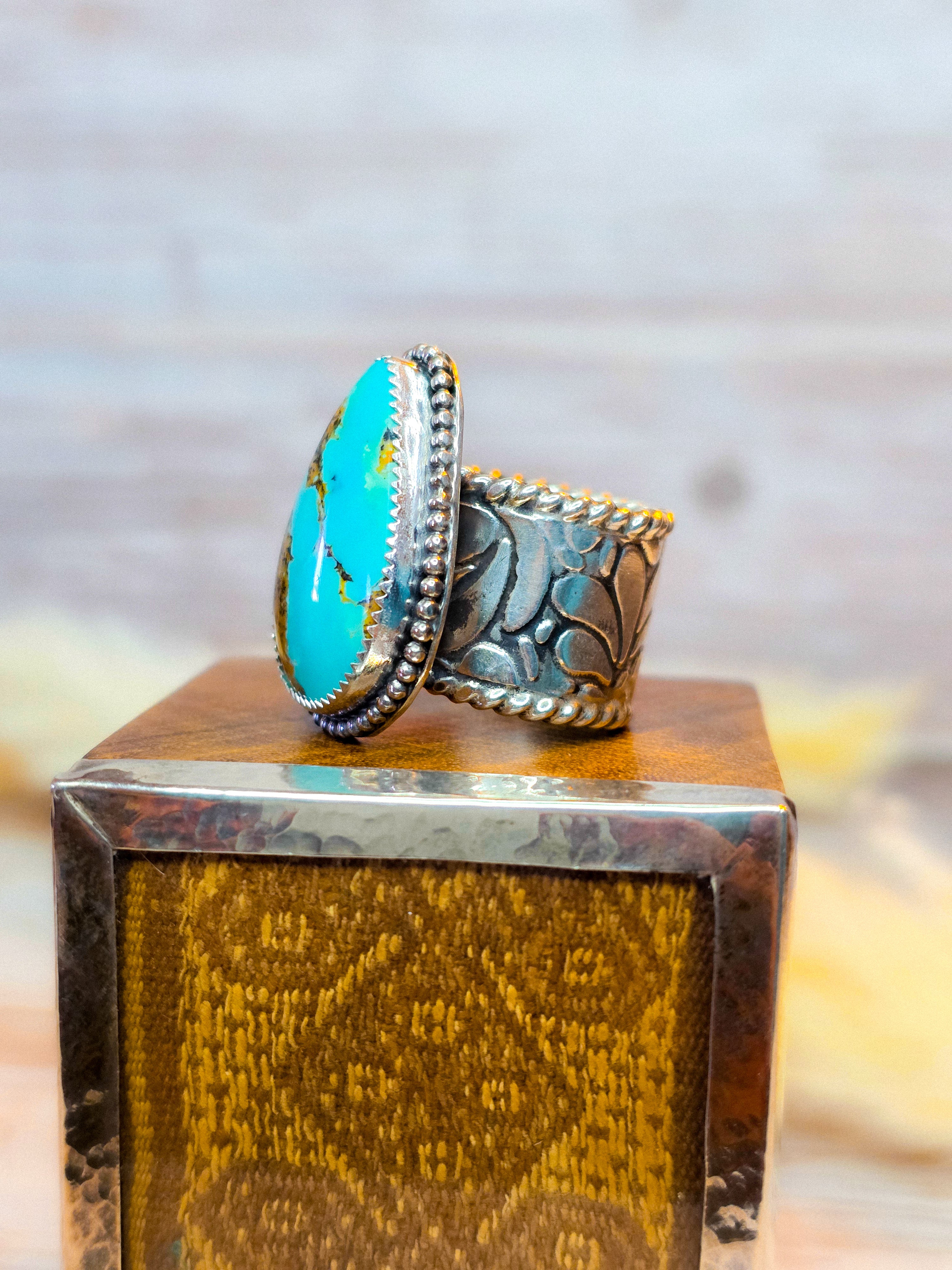 Pilot Mountain Turquoise Sterling Silver Ring size 7