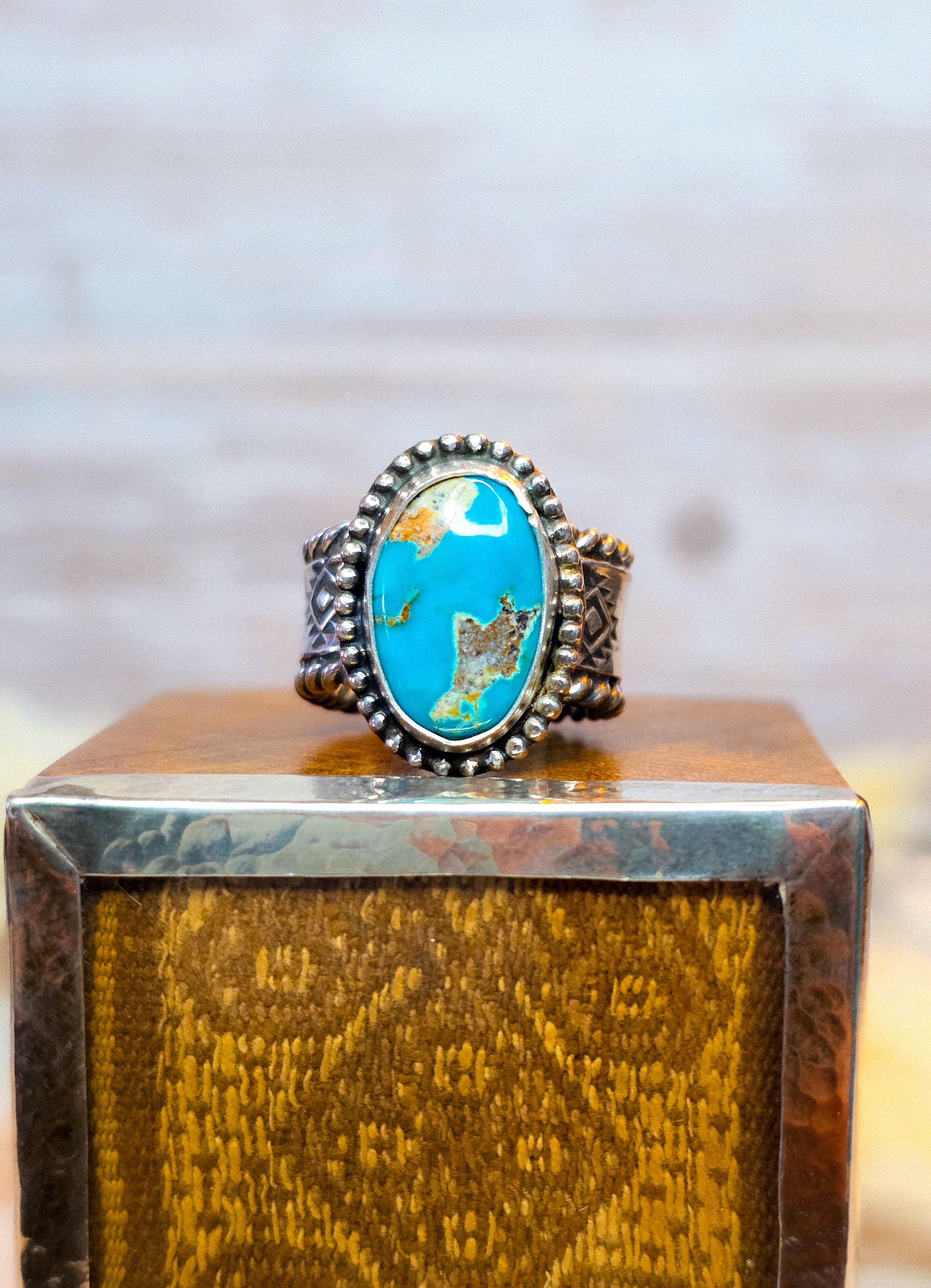 Royston Turquoise Sterling Silver with Copper Accents Ring size 6