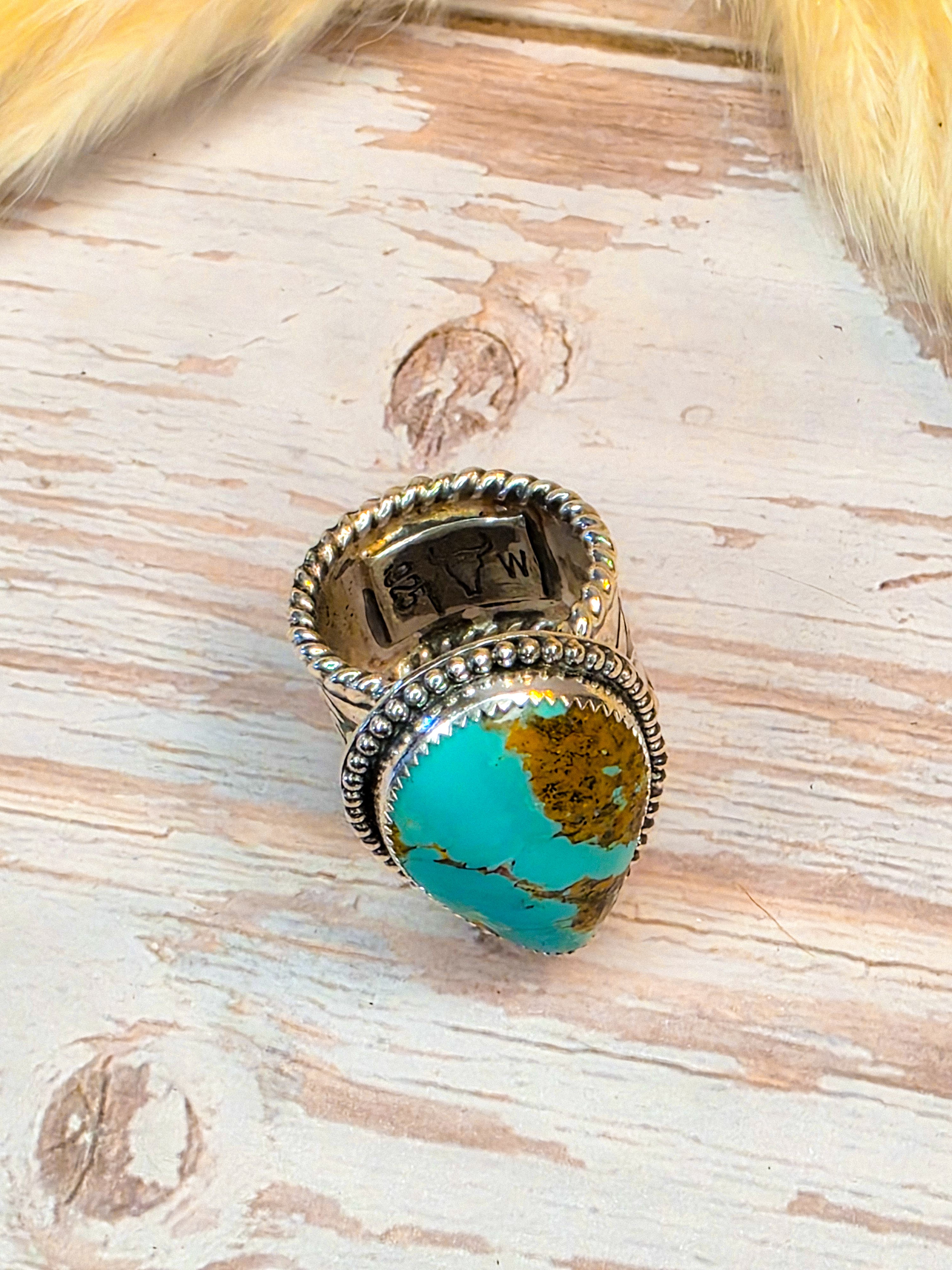 Pilot Mountain Turquoise Sterling Silver Ring size 7