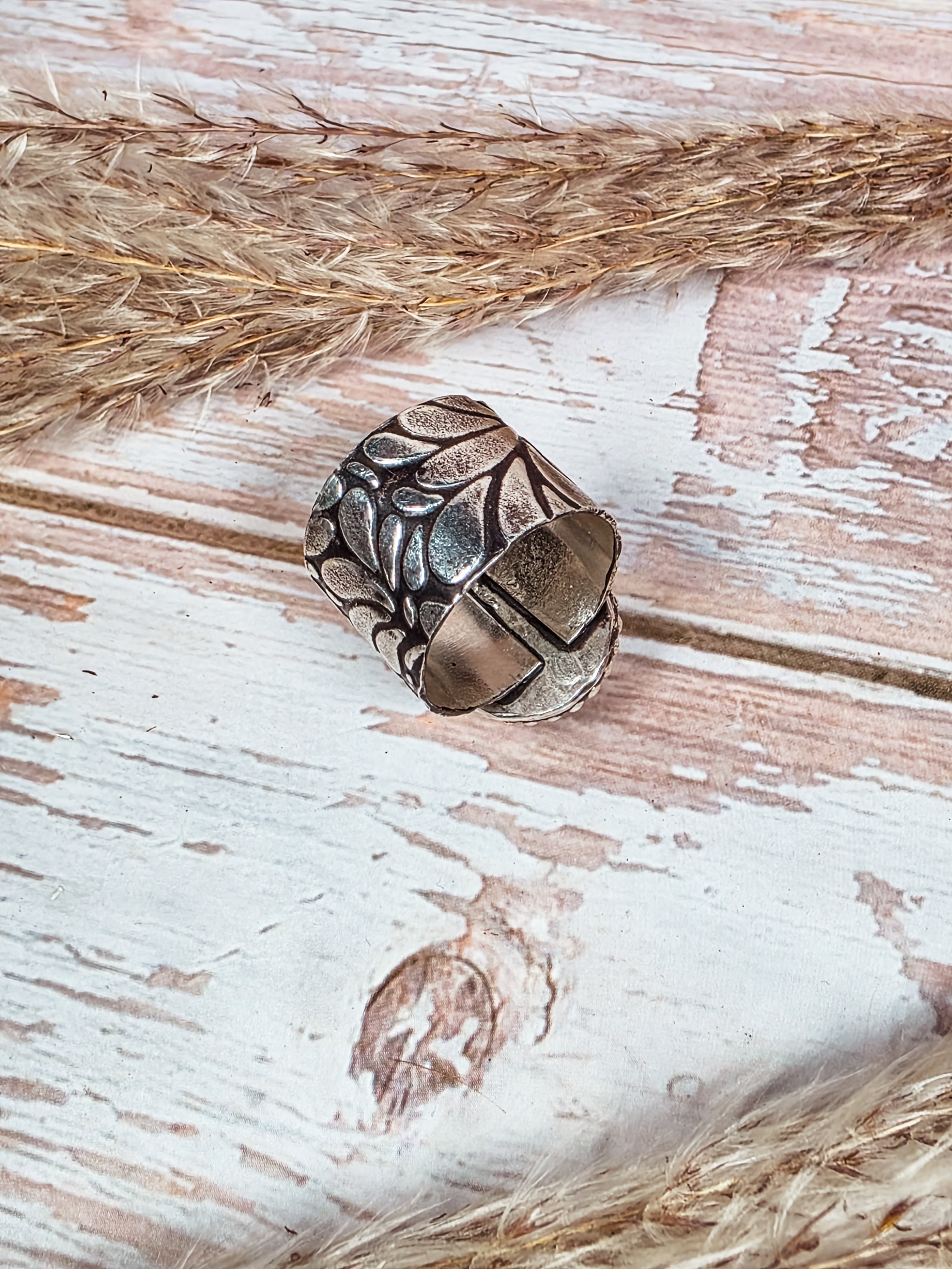 Blue Moon Turquoise Sterling Silver Cigar Ring size 6.75