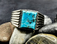 Square Turquoise size 11 - Sterling Silver Ring