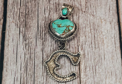 Custom Handmade Sterling Silver Turquoise Initial Pendant | Jennifer’s Silver Legends Collection