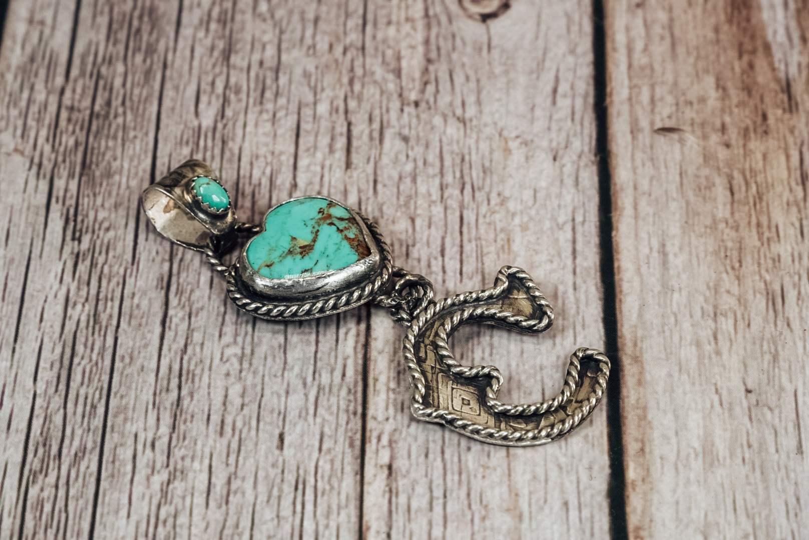 Custom Handmade Sterling Silver Turquoise Initial Pendant | Jennifer’s Silver Legends Collection