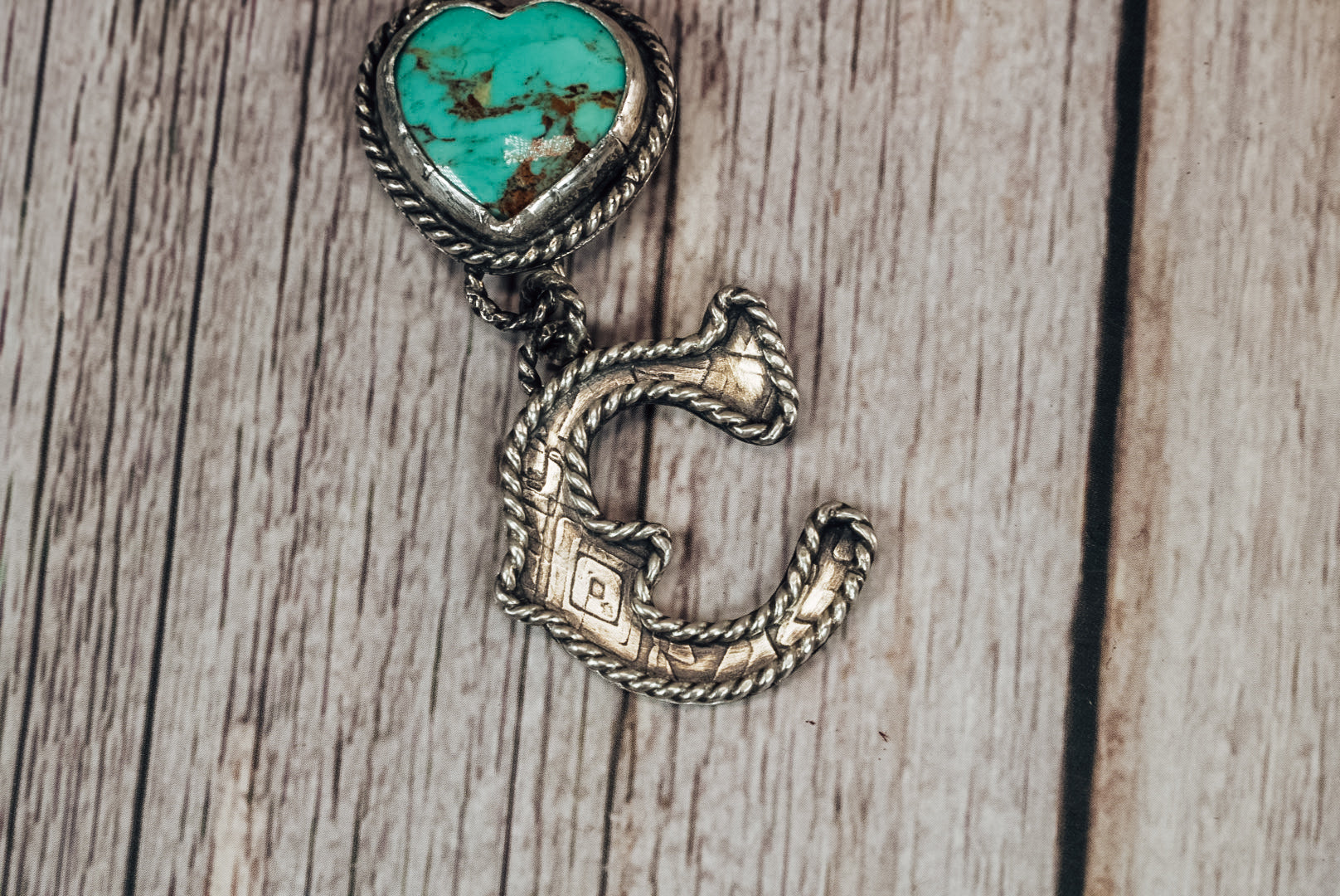 Custom Handmade Sterling Silver Turquoise Initial Pendant | Jennifer’s Silver Legends Collection