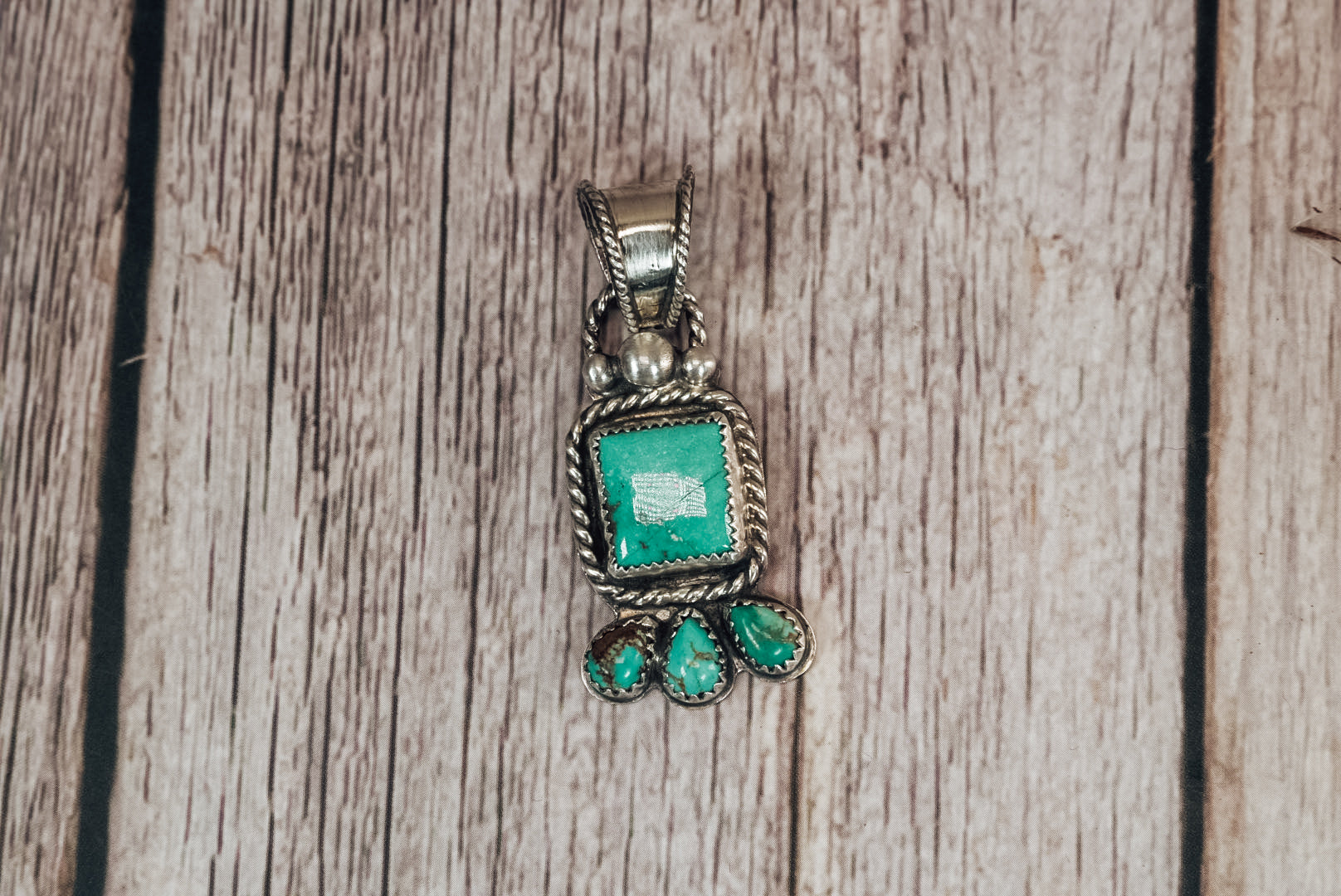 Handmade Sterling Silver Easter Blue Turquoise & Royston Turquoise Pendant | Jennifer’s Silver Legends Collection