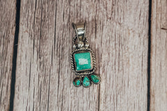 Handmade Sterling Silver Easter Blue Turquoise & Royston Turquoise Pendant | Jennifer’s Silver Legends Collection