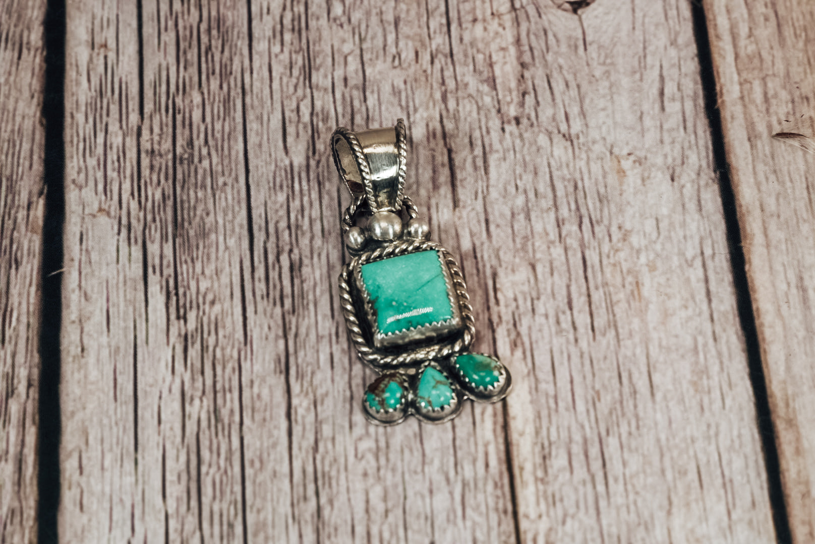 Handmade Sterling Silver Easter Blue Turquoise & Royston Turquoise Pendant | Jennifer’s Silver Legends Collection