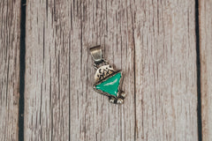 Handmade Sterling Silver Royston Turquoise Pendant | Mountain Moon & Star Design | Jennifer’s Silver Legends Collection