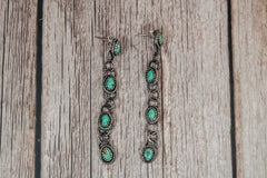 Handmade Sterling Silver Royston Turquoise Post Dangle Earrings | Jennifer’s Silver Legends Collection