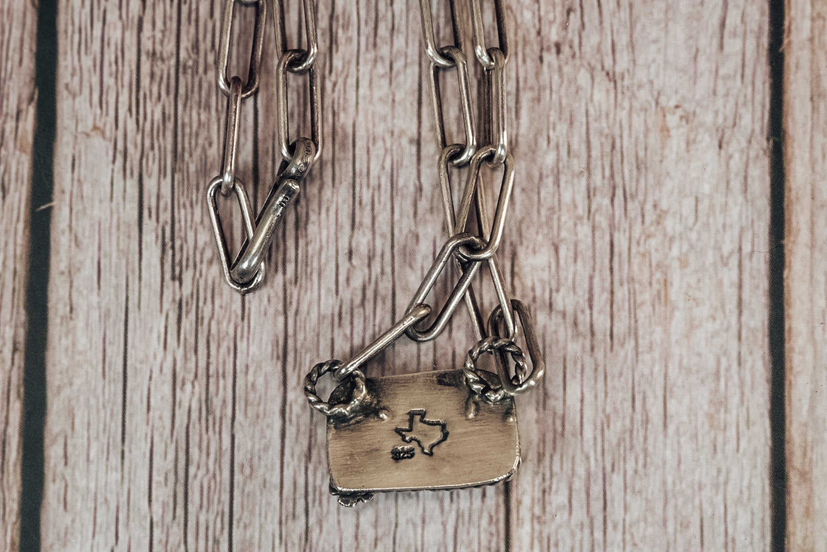 Handmade Sterling Silver Royston Turquoise Bar Necklace | Handmade Paperclip Chain | Jennifer’s Silver Legends Collection