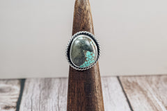 Handmade Sterling Silver Royston Turquoise Ring | Size 8 | Jennifer’s Silver Legends Collection