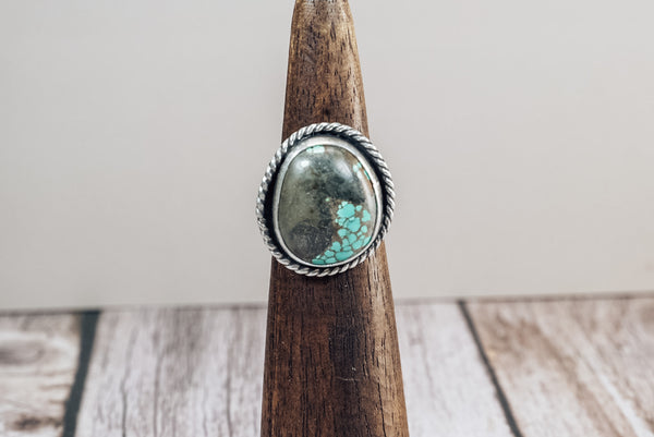 Handmade Sterling Silver Royston Turquoise Ring | Size 8 | Jennifer’s Silver Legends Collection