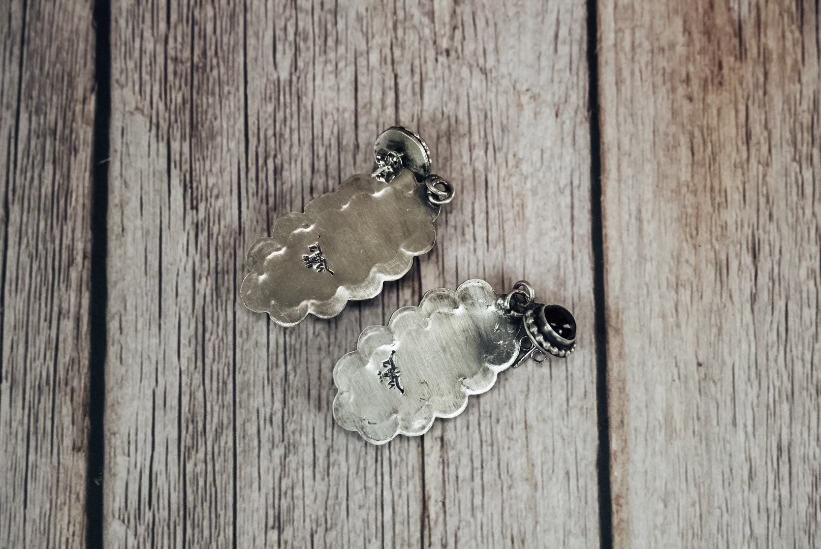 Handmade Sterling Silver Carnival Cotton Candy & Black Onyx Stud Earrings | Statement Dangle Earrings