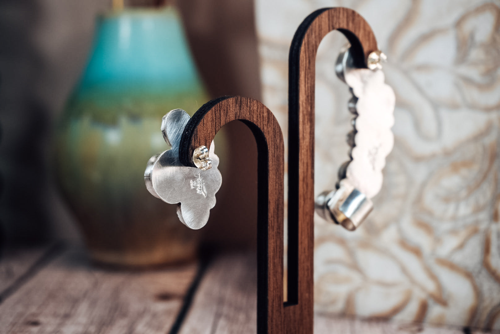 Handmade Sterling Silver Turquoise Ear Crawler & Stud Set | Variscite, Royston, Kingman & Golden Hills