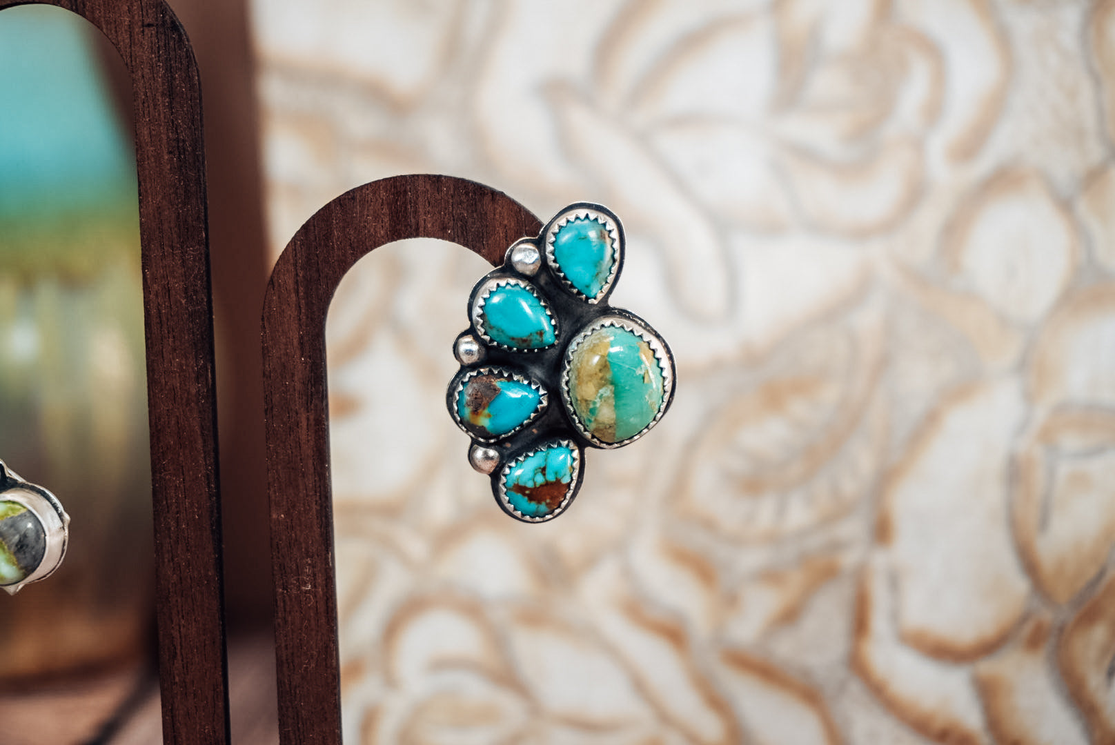 Handmade Sterling Silver Turquoise Ear Crawler & Stud Set | Variscite, Royston, Kingman & Golden Hills