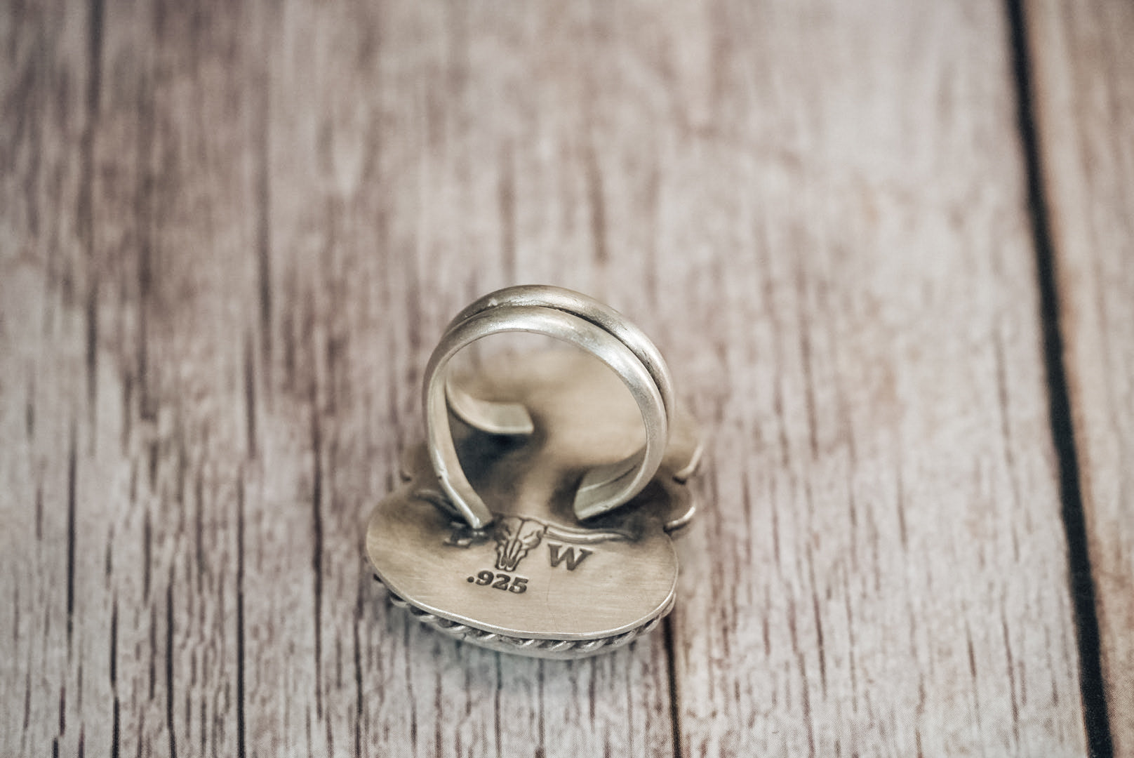 Handmade Sterling Silver Royston Turquoise Ring | Adjustable Double Stone Statement Ring