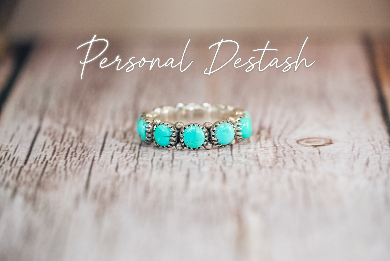 Personal Destash Collection |Sterling Silver Turquoise Eternity Band Ring |  Stacking Ring | Size 8.25