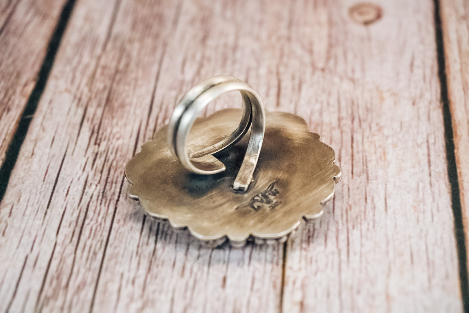 Handmade Sterling Silver Ring with Spiny Oyster & Turquoise | Western Statement Cluster Ring | Size Adjustable