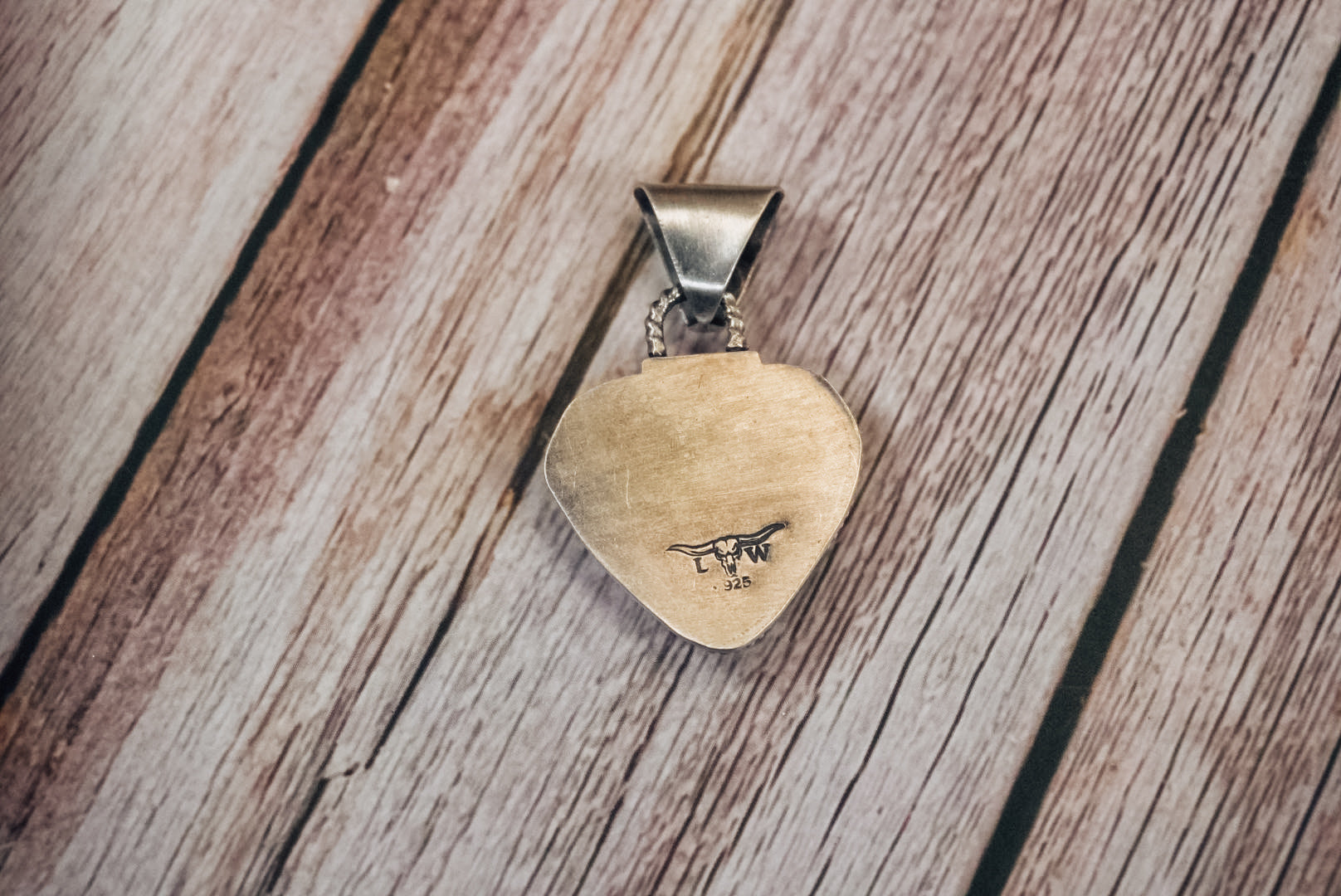 Handmade Sterling Silver Pilot Mountain Turquoise Heart Pendant | Western Turquoise Pendant