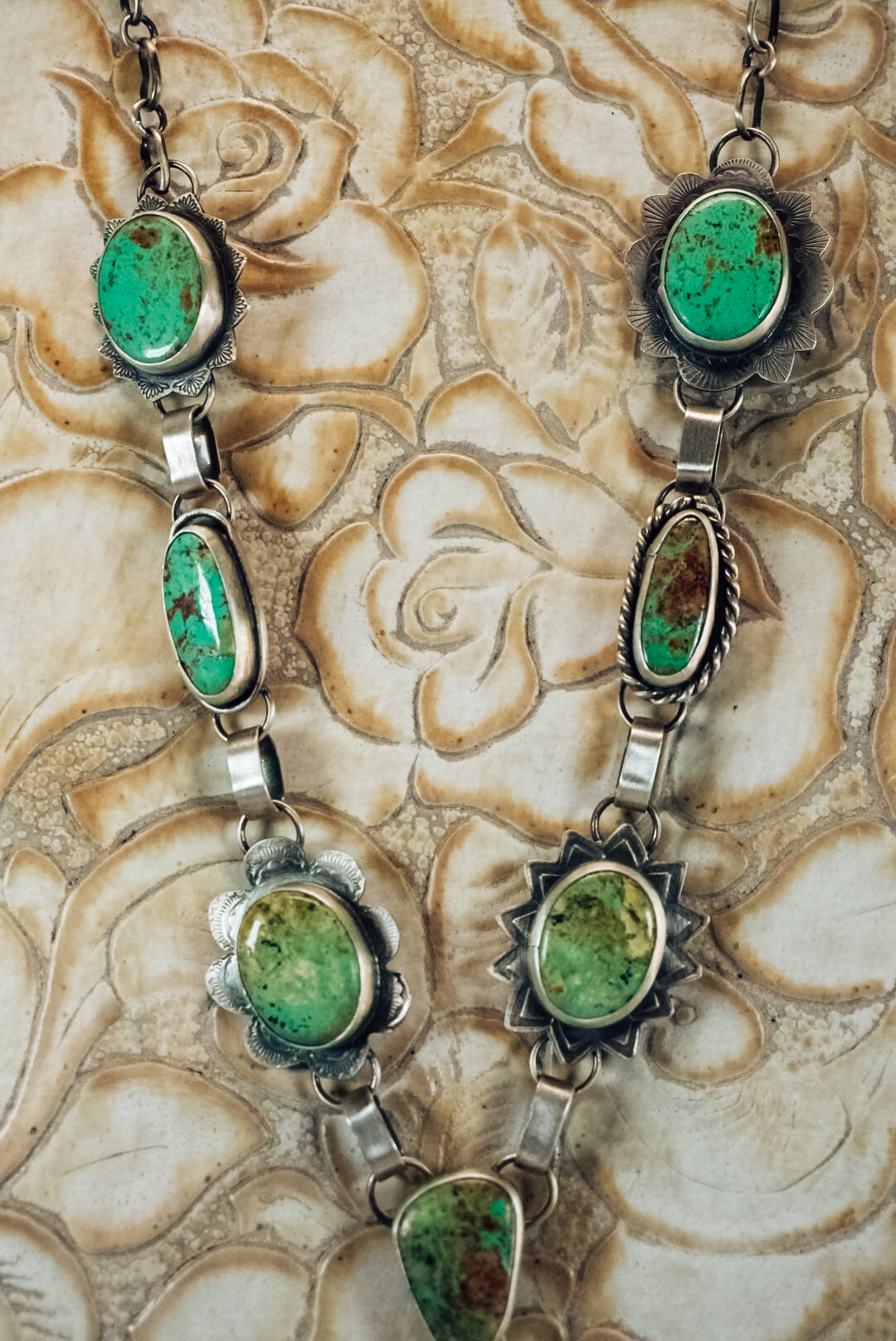 Handmade Sterling Silver Baja Turquoise Necklace | Baja Turquoise Lariat Statement Necklace | 22" Chain