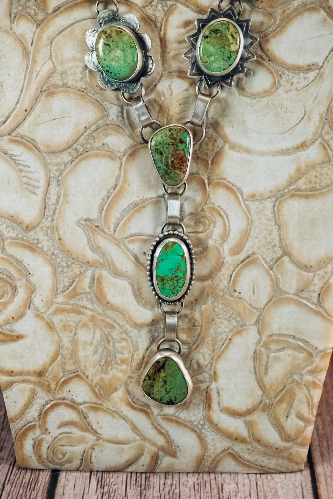 Handmade Sterling Silver Baja Turquoise Necklace | Baja Turquoise Lariat Statement Necklace | 22" Chain