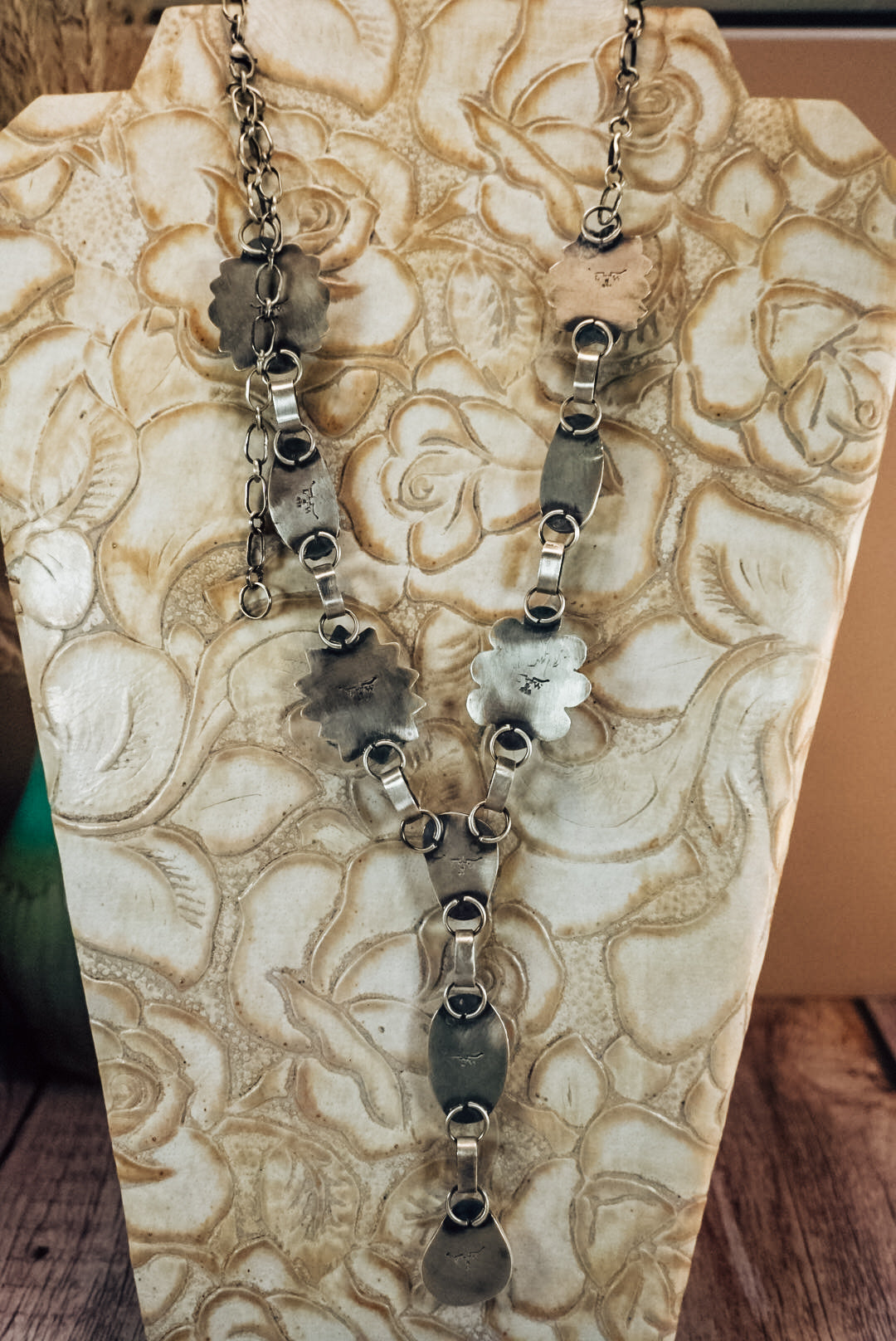 Handmade Sterling Silver Baja Turquoise Necklace | Baja Turquoise Lariat Statement Necklace | 22" Chain