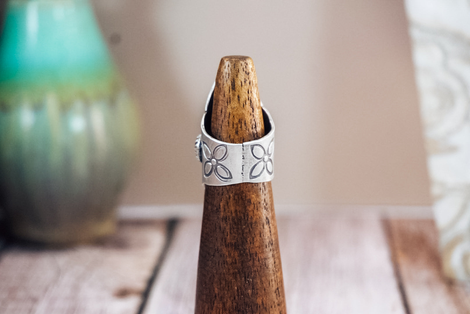 Handmade Sterling Silver Saddle Ring | Western Stamped Statement Ring | Size 6.5