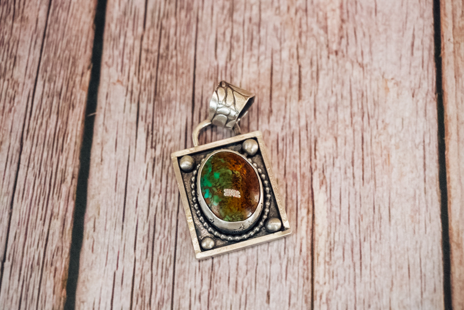 Handmade Sterling Silver Kingman Turquoise Pendant | Western Turquoise Pendant