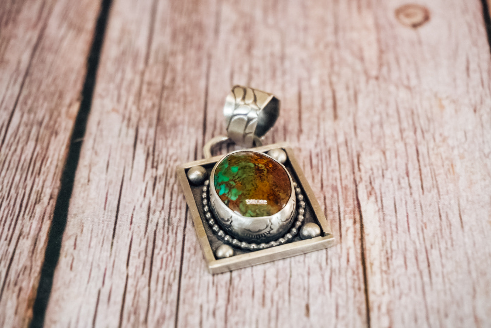 Handmade Sterling Silver Kingman Turquoise Pendant | Western Turquoise Pendant