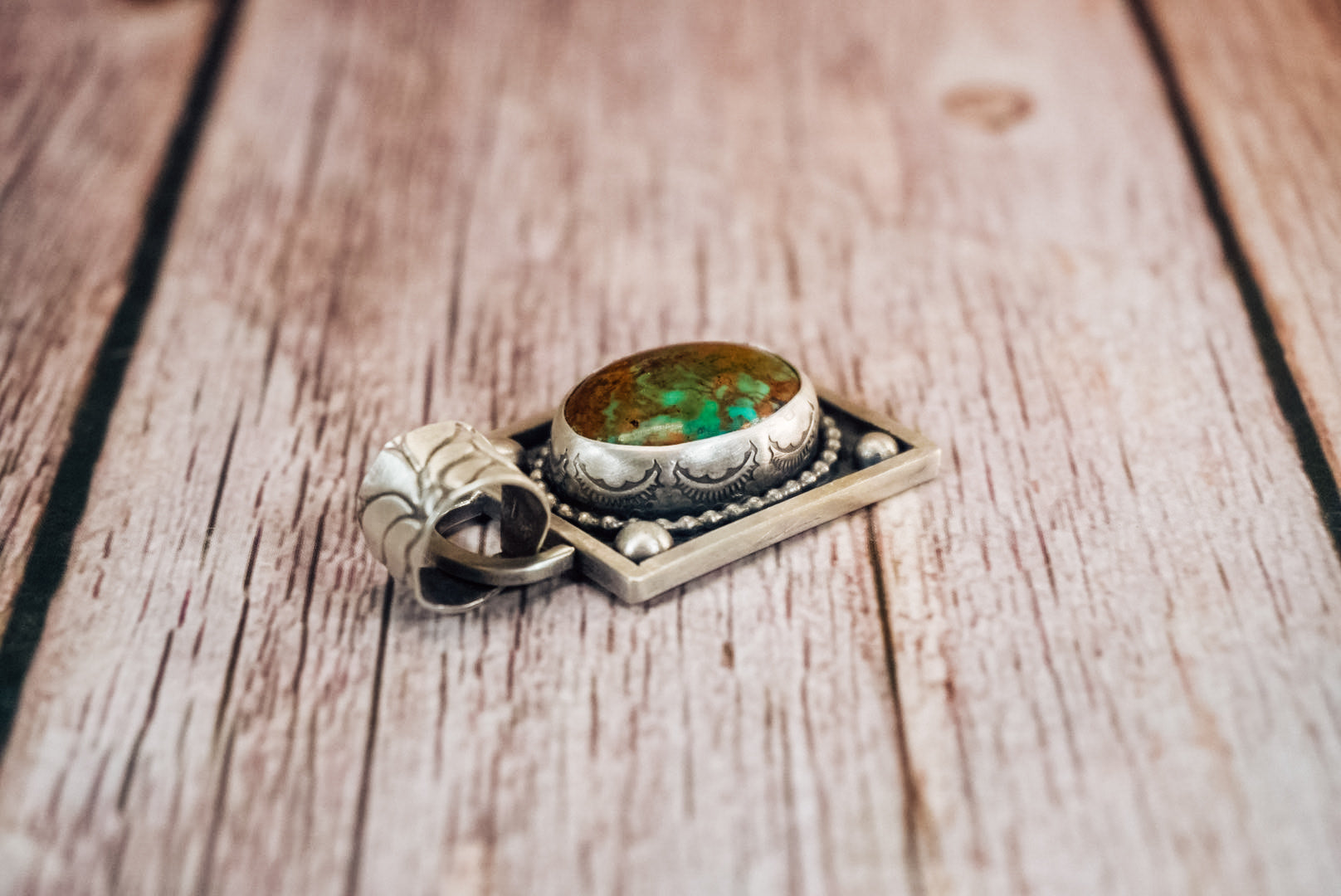 Handmade Sterling Silver Kingman Turquoise Pendant | Western Turquoise Pendant