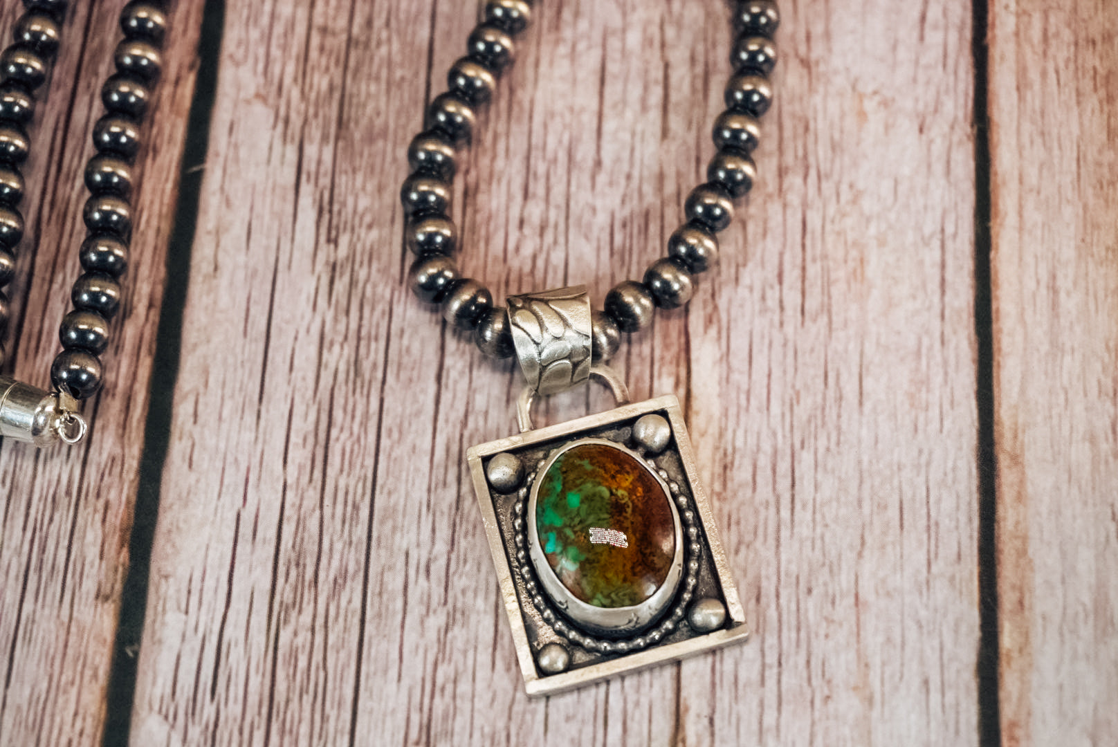Handmade Sterling Silver Kingman Turquoise Pendant | Western Turquoise Pendant