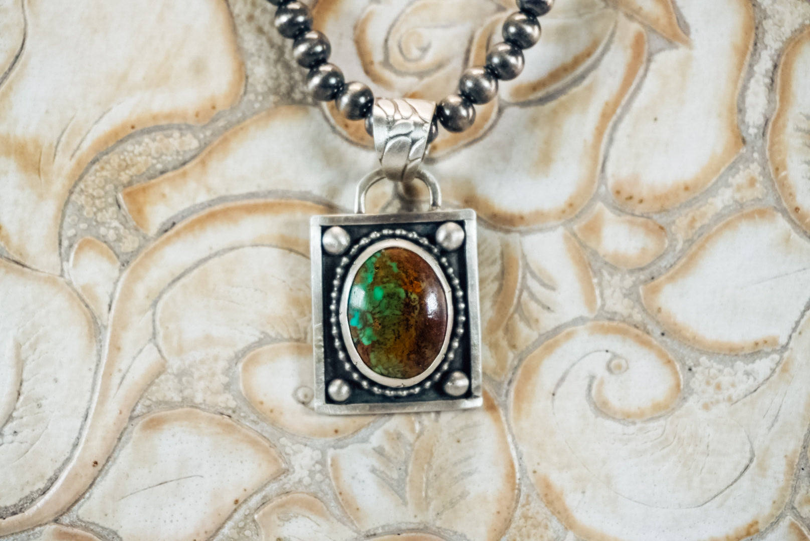 Handmade Sterling Silver Kingman Turquoise Pendant | Western Turquoise Pendant