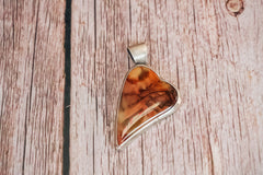 Handmade Sterling Silver Jasper Heart Pendant | Heart Pendant