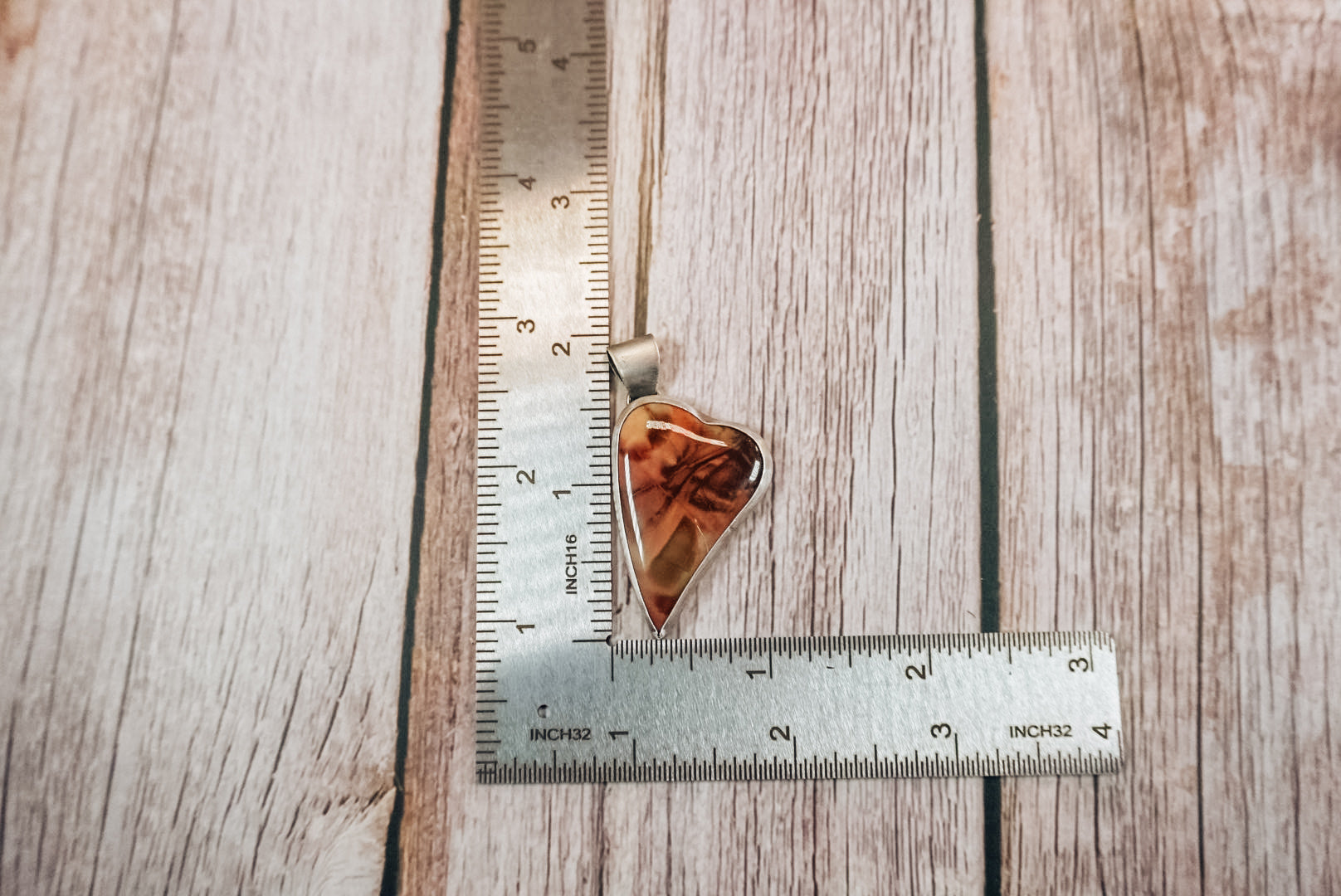 Handmade Sterling Silver Jasper Heart Pendant | Heart Pendant