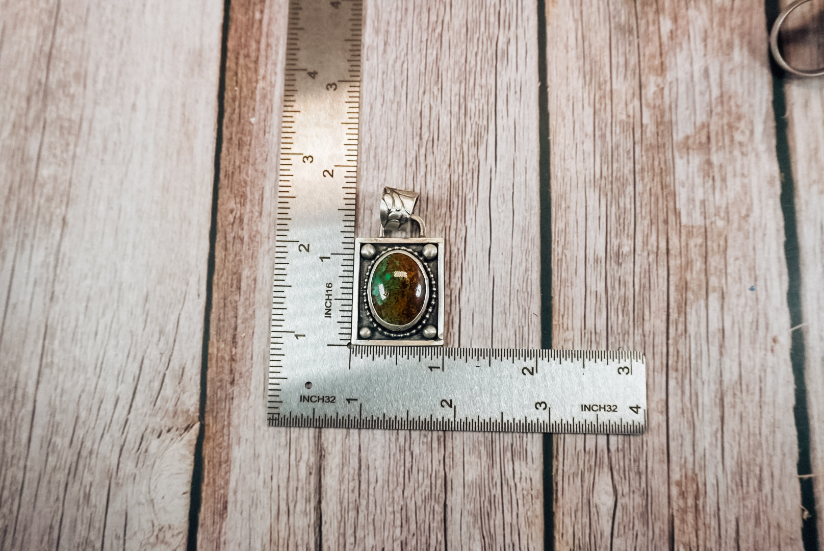 Handmade Sterling Silver Kingman Turquoise Pendant | Western Turquoise Pendant