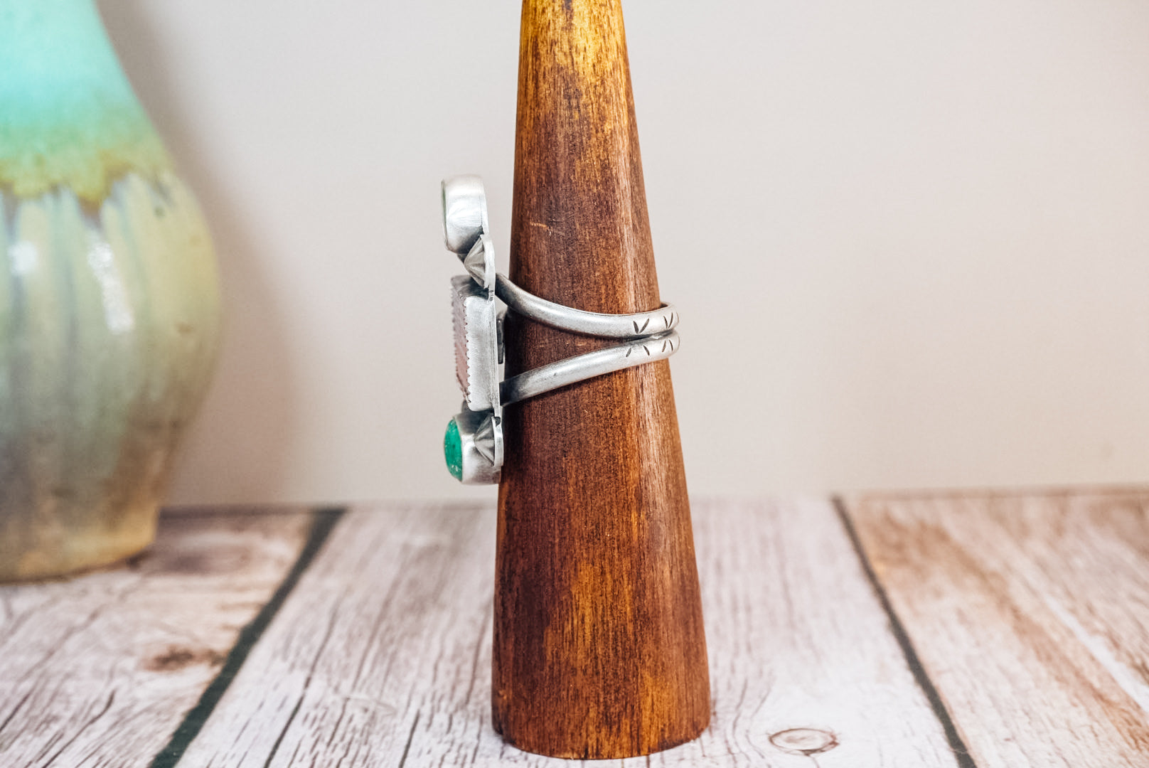 Handmade Sterling Silver American Flag Ring | Turquoise Statement Ring | Lapis, Mother of Pearl & Red Coral Flag | Size Adjustable