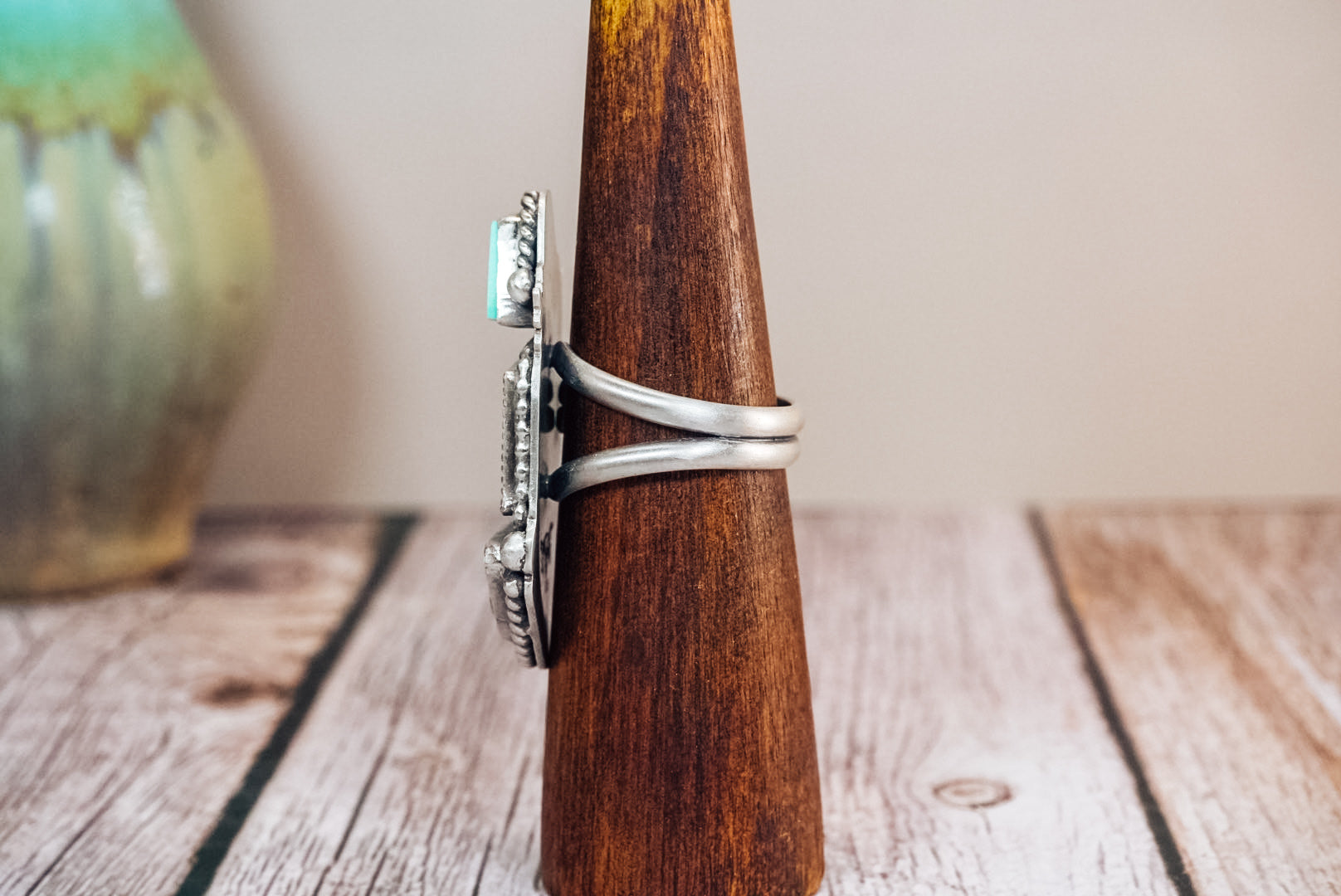 Handmade Sterling Silver American Flag Ring | Turquoise Statement Ring | Lapis, Mother of Pearl & Red Coral Flag | Size Adjustable
