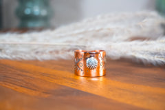 Handmade Copper Ring with Sterling Silver Accents | Western Statement Ring | Size 8.5