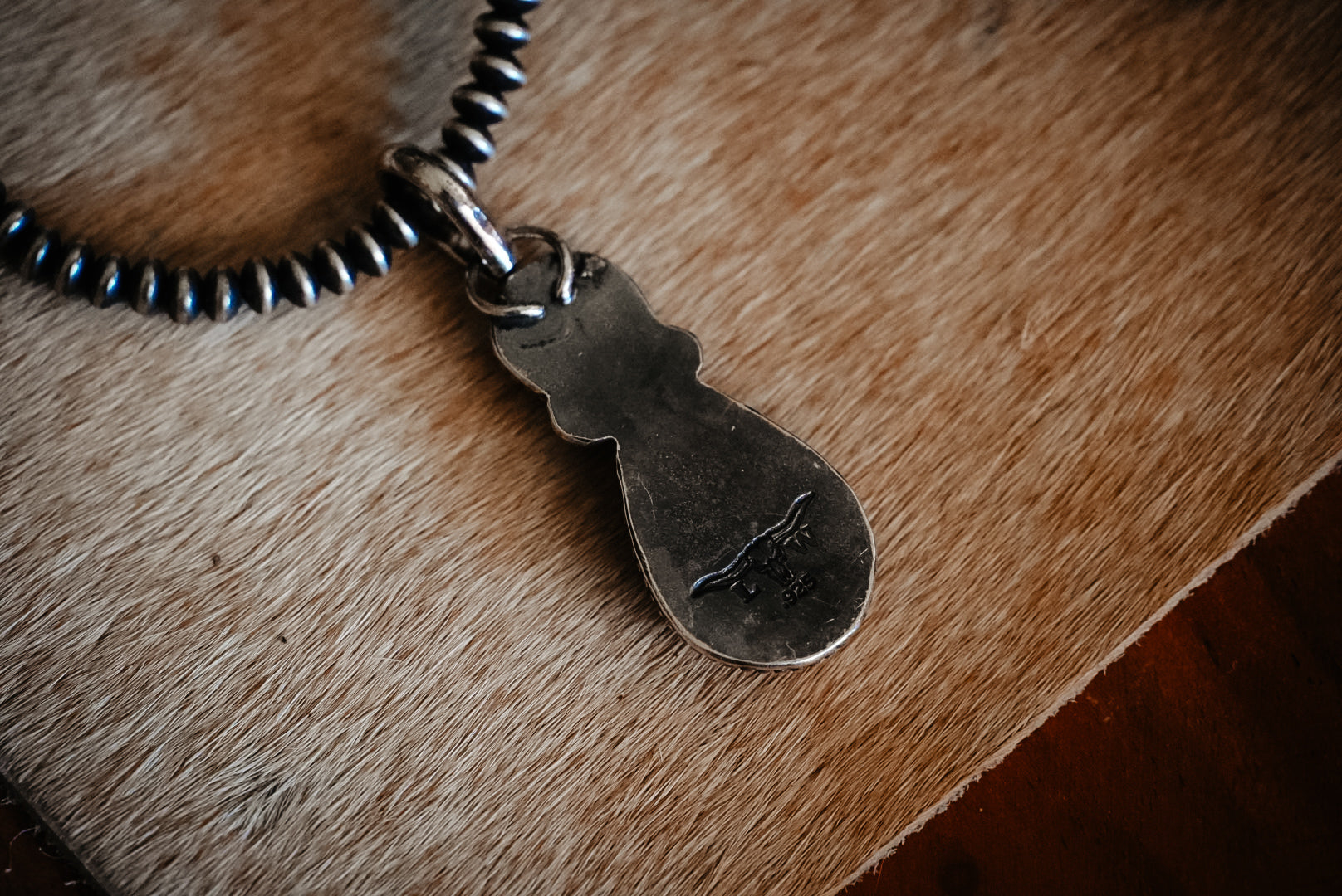 Handmade Sterling Silver Pink Dahlia Composite & Kingman Turquoise Pendant | Western Turquoise Statement Pendant
