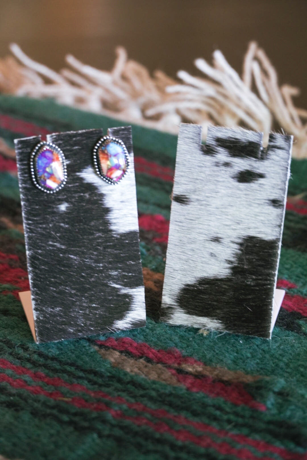Handmade Cowhide Earring Display Holder | Western Stud Earring Stand | The Legend Display Collection